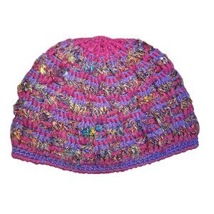 Rising Tide Hand Nepal Knitted Beanie Hat Silk, Cotton and Wool